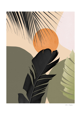Abstract Banana Palm Leaf Finesse #1 #tropical #decor #art