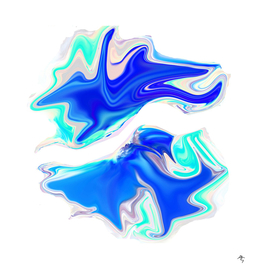 blue swan dance, abstract art, blue, green, white