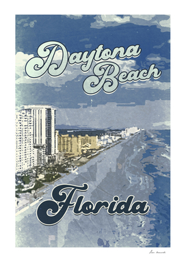 Daytona Beach Florida Vintage Travel Poster