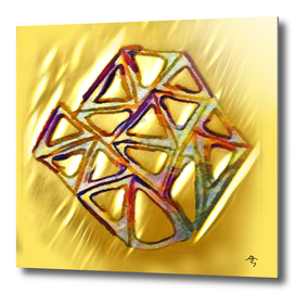 meteoric gold, abstract art, gold, multi-color
