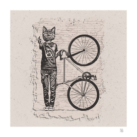 Fixie Cat Punk Rider