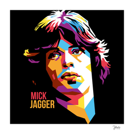 Mick Jagger in WPAP - Black Background