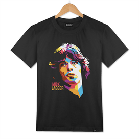 Mick Jagger in WPAP - Black Background