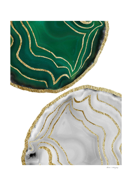 Yin Yang Emerald White Agate Gold Glam #1 #gem #decor #art