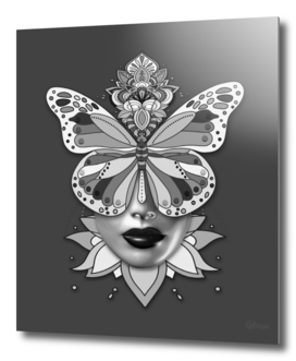 Creative Mandala Butterfly Woman Face 1