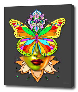 Creative Mandala Butterfly Woman Face 3