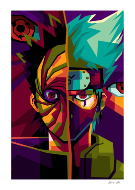Kakashi and Obito in popart