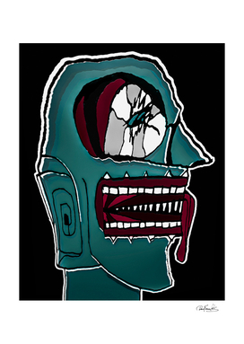 Colored Creepy Man Portrait Illustration