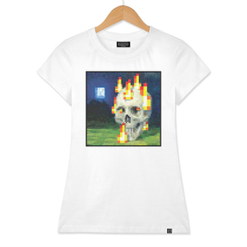 Minecraft Painting Skull on Fire
