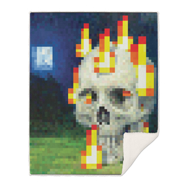Minecraft Painting Skull on Fire