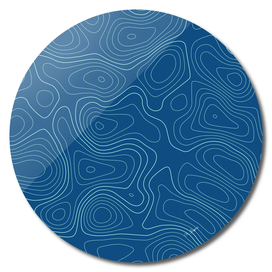 Topographic Map 01 - Classic Blue + Mint