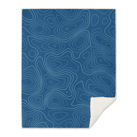 Topographic Map 01 - Classic Blue + Mint