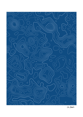 Topographic Map 02 - Classic Blue