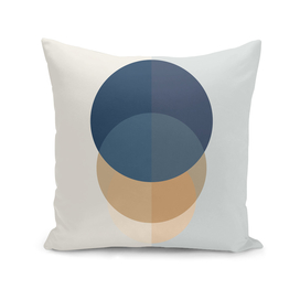 Symmetrical blue and brown circles minimalist design