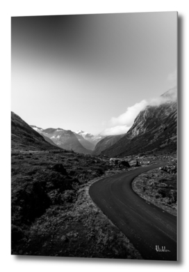 Winding Mountain Road in Black & White