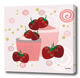 Strawberries And Cupcakes Art