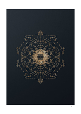 Gold Geometric Glyph Mandala Sigil on Dark Teal - Portrait