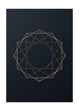 Gold Geometric Glyph Mandalas Sigil Rune on Teal - Portrait
