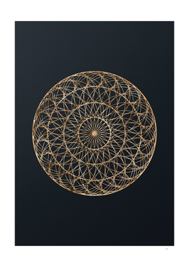 Gold Geometric Glyph Mandala Sigil Runes on Teal - Portrait