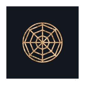 Gold Geometric Glyph on Teal SQUARE - 101