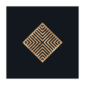 Gold Geometric Glyph on Teal SQUARE - 117