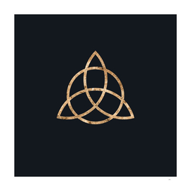 Gold Geometric Glyph on Teal SQUARE - 184