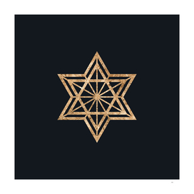 Gold Geometric Glyph on Teal SQUARE - 187