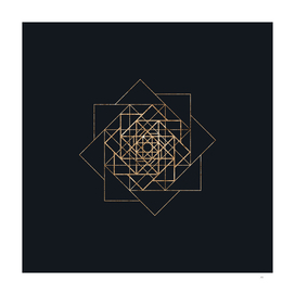 Gold Geometric Glyph on Teal SQUARE - 365