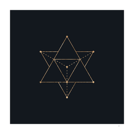 Gold Geometric Glyph on Teal SQUARE - 384
