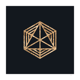 Gold Geometric Glyph on Teal SQUARE - 404