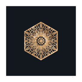 Gold Geometric Glyph on Teal SQUARE - 430
