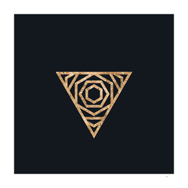 Gold Geometric Glyph on Teal SQUARE - 488