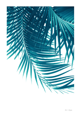 Palm Leaves Teal Blue Vibes #1 #tropical #decor #art