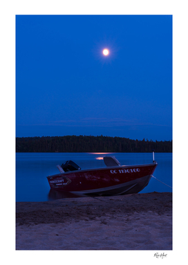Moon over the boat