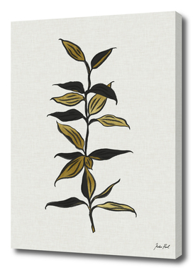 Black and Gold Bamboo, illustration, Painting