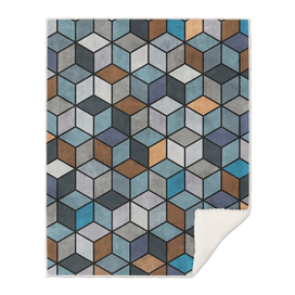 Colorful Concrete Cubes - Blue, Grey, Brown