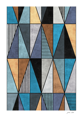 Colorful Concrete Triangles - Blue, Grey, Brown