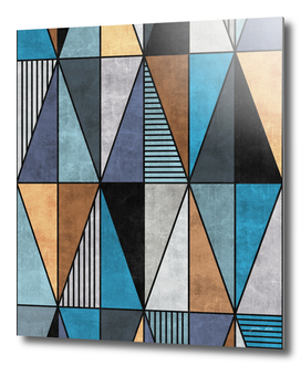 Colorful Concrete Triangles - Blue, Grey, Brown