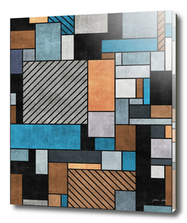 Random Concrete Pattern - Blue, Grey, Brown