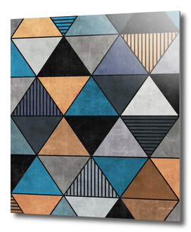 Colorful Concrete Triangles 2 - Blue, Grey, Brown