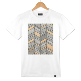 Abstract Chevron Pattern - Concrete and Wood