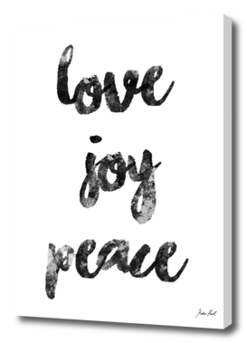 Love Joy Peace, Inspiration quote, festive decor