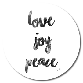 Love Joy Peace, Inspiration quote, festive decor