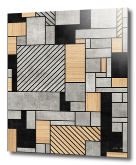 Random Pattern - Concrete and Wood