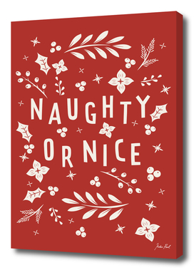 Naught or Nice, Christmas illustration, Holiday print