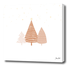 Festive trees, winter illustration