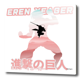 Funny Eren Yeager Silhouette Pink