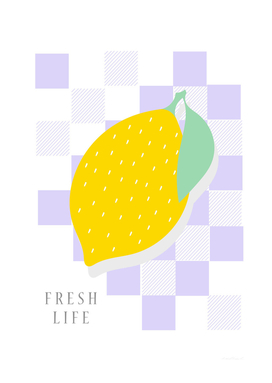 FRESH LIFE -lemon yellow - light purple-