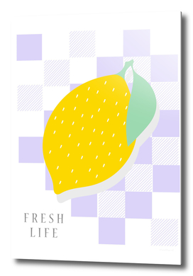 FRESH LIFE -lemon yellow - light purple-