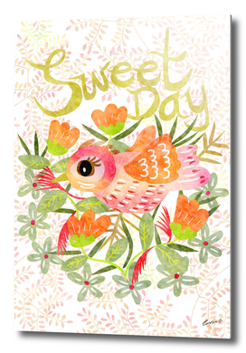 Sweet Day with Bird and Floral
